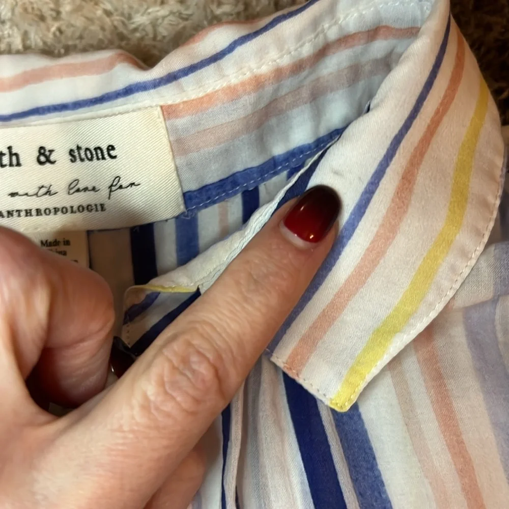 Cloth & Stone striped button down size small - Picture 8 of 11